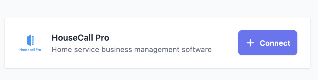 HousecallPro Integration Setup Screenshot