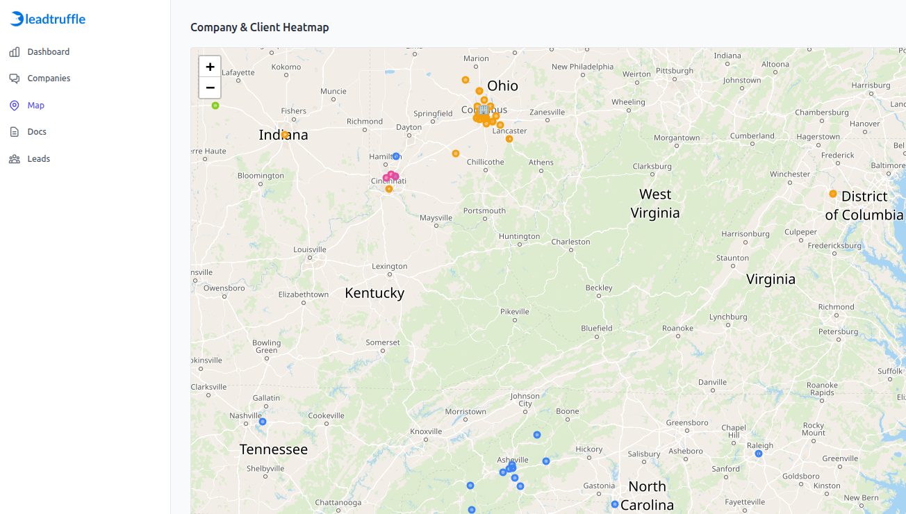 Visualizing leads across multiple companies