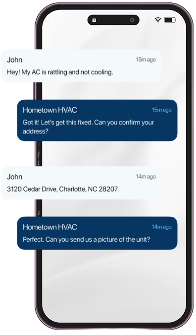 AI conversation example on mobile device