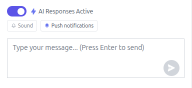Manual SMS reply and push notification features