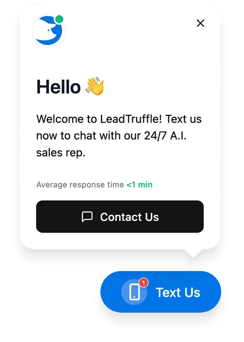 LeadTruffle Website Texting Widget Example